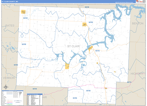 St. Clair County, MO Zip Code Map